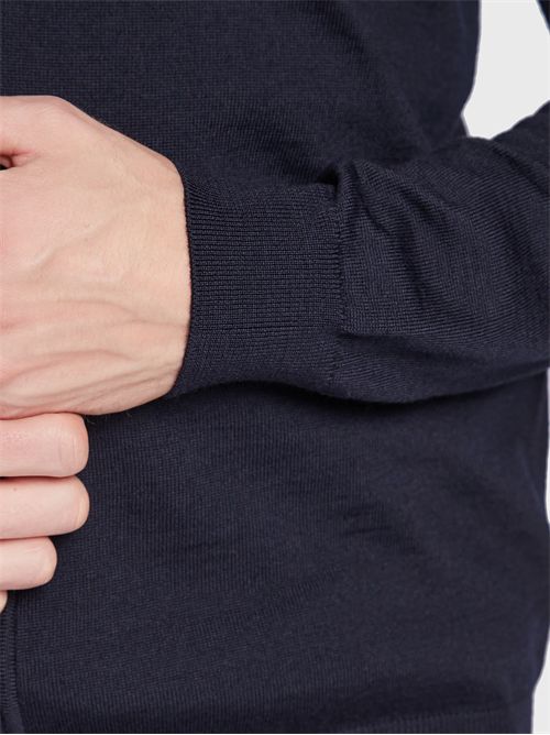 Cardigan in lana vergine con zip e logo ricamato BOSS | BALONSO-L/404-50476347